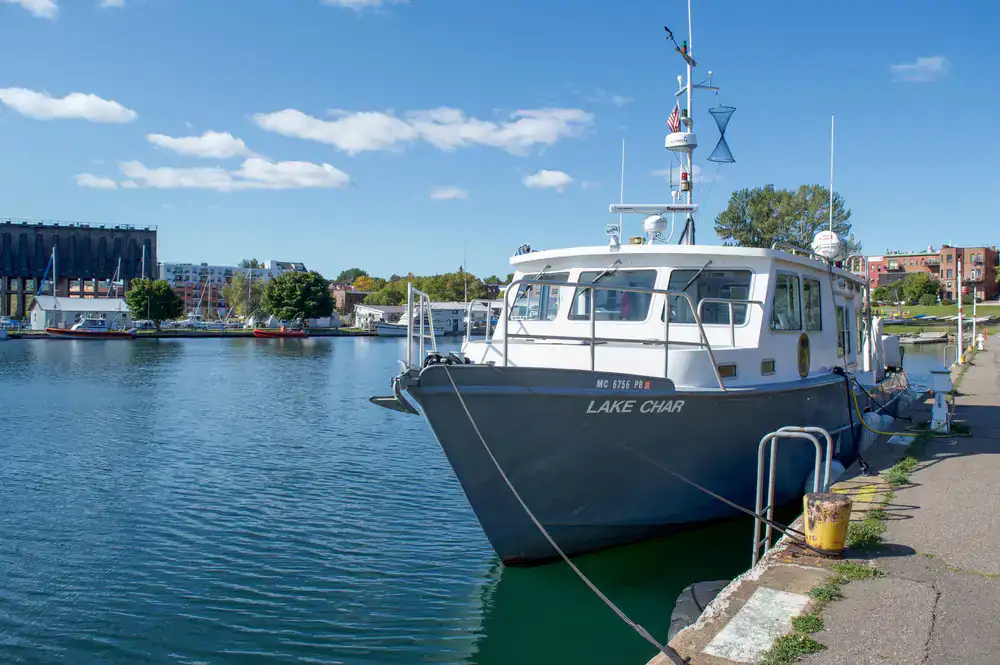 Charter boat ready for departure at the harbor